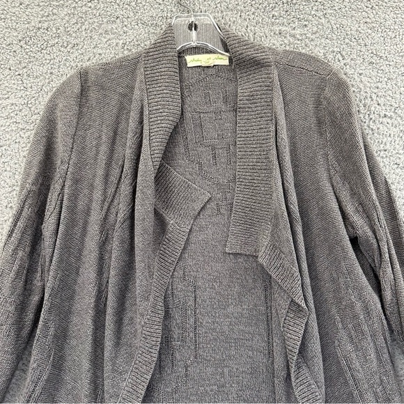 Staring At Stars Long Sleeve Open Front Draped Cardigan Gray Knit Women's Medium - Picture 2 of 8